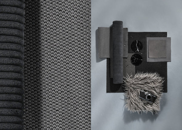 sofa side cover 84x31 - knit - dark grey
