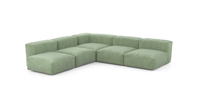 Preset five module corner sofa - cord velours - duck egg - 283cm x 283cm