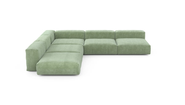 Preset five module corner sofa - cord velours - duck egg - 346cm x 346cm