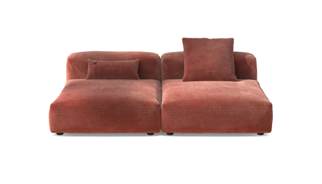 vetsak | Sofa Set 01 Large - Cord Velour - Brick | Sofa Modulable | 3.5 Places
