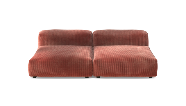 vetsak | Sofa Set 01 Large - Cord Velour - Brick | Sofa Modulable | 3.5 Places