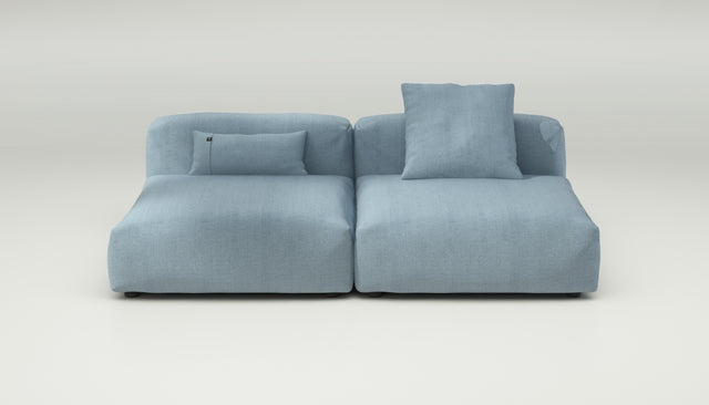 vetsak | Sofa Set 01 Large - herringbone - light blue | Sofa Modulable | 3.5 places