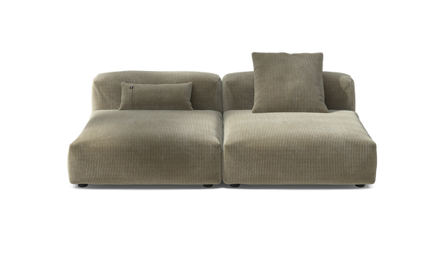 vetsak | Sofa Set 01 Large - Cord Velour - Khaki | Sofa Modulable | 3.5 Places