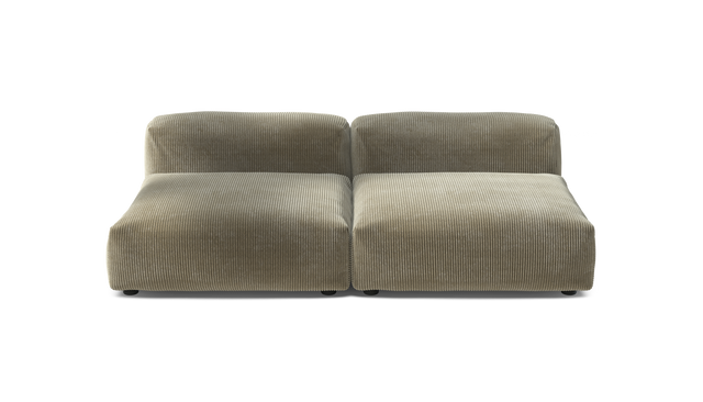 vetsak | Sofa Set 01 Large - Cord Velour - Khaki | Sofa Modulable | 3.5 Places