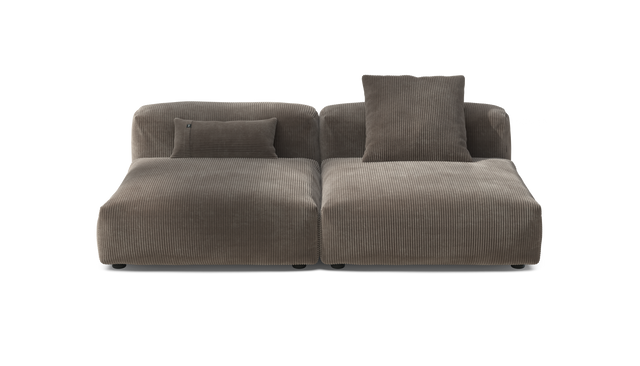 vetsak | Sofa Set 01 Large - Cord Velour - Mocha | Sofa Modulable | 3.5 Places