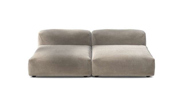vetsak | Sofa Set 01 Large - Cord Velour - Platinum | Sofa Modulable | 3.5 Places