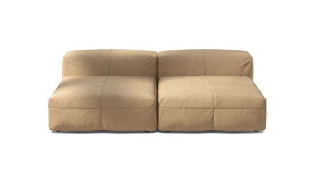 vetsak | Sofa Set 01 Large - Leather - Beige | Sofa Modulable | 3.5 Places
