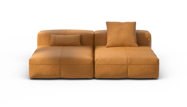 vetsak | Sofa Set 01 Large - Leather - Brown | Sofa Modulable | 3.5 Places