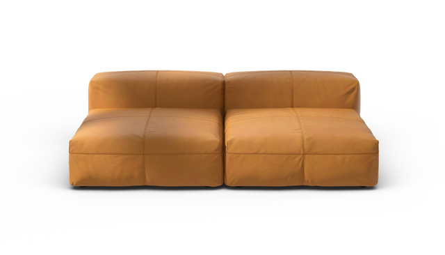 vetsak | Sofa Set 01 Large - Leather - Brown | Sofa Modulable | 3.5 Places