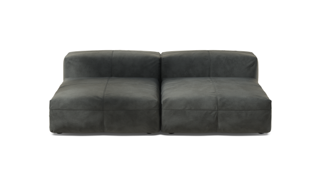 vetsak | Sofa Set 01 Large - Leather - Dark Grey | Sofa Modulable | 3.5 Places