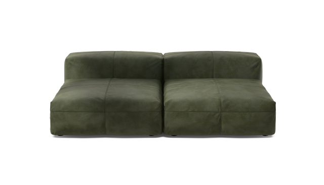 vetsak | Sofa Set 01 Large - Leather - Olive | Sofa Modulable | 3.5 Places