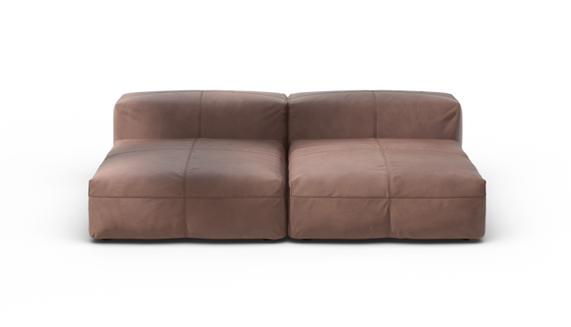 vetsak | Sofa Set 01 Large - Leather - Stone | Sofa Modulable | 3.5 Places