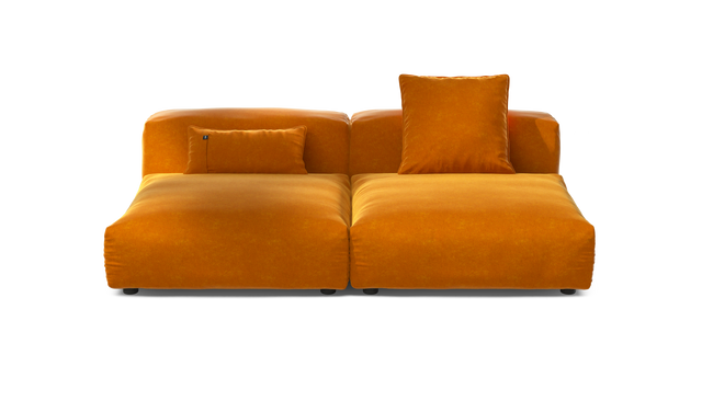 vetsak | Sofa Set 01 Large - Suave - Orange Blaze | Modular Sofa | 3.5 Seater