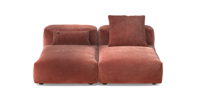 vetsak | Sofa Set 01 Medium - Cord Velour - Brick | Sofa Modulable | 2.5 Places