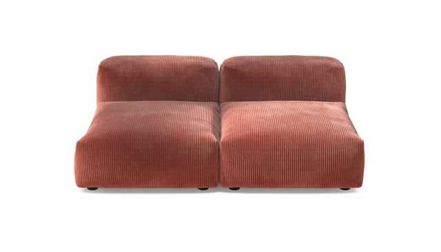 vetsak | Sofa Set 01 Medium - Cord Velour - Brick | Sofa Modulable | 2.5 Places