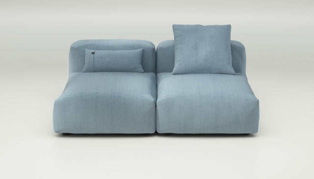 vetsak | Sofa Set 01 Medium - herringbone - light blue | Sofa Modulable | 2.5 places