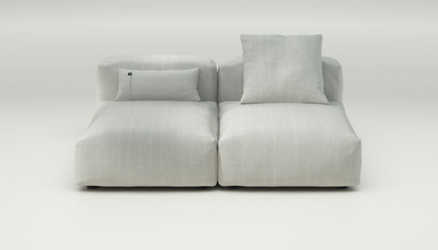 vetsak | Sofa Set 01 Medium - herringbone - light grey | Sofa Modulable | 2.5 places