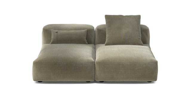 vetsak | Sofa Set 01 Medium - Cord Velour - Khaki | Sofa Modulable | 2.5 Places
