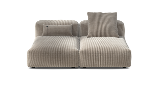 vetsak | Sofa Set 01 Medium - Cord Velour - Platinum | Sofa Modulable | 2.5 Places