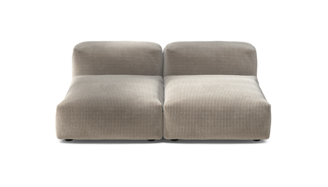 vetsak | Sofa Set 01 Medium - Cord Velour - Platinum | Sofa Modulable | 2.5 Places