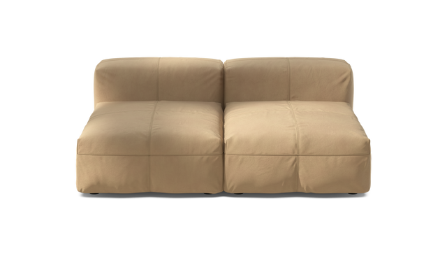 vetsak | Sofa Set 01 Medium - Leather - Beige | Sofa Modulable | 2.5 Places