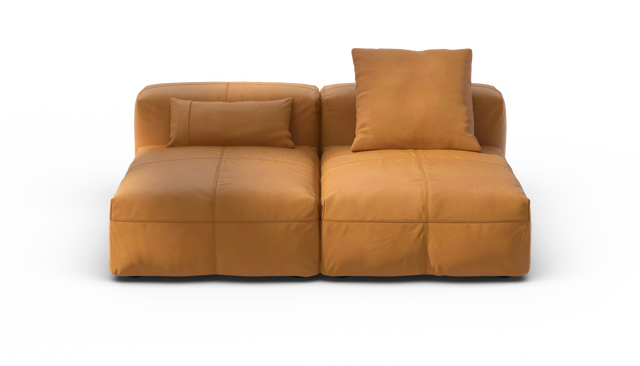 vetsak | Sofa Set 01 Medium - Leather - Brown | Sofa Modulable | 2.5 Places