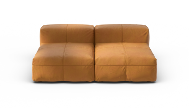 vetsak | Sofa Set 01 Medium - Leather - Brown | Sofa Modulable | 2.5 Places