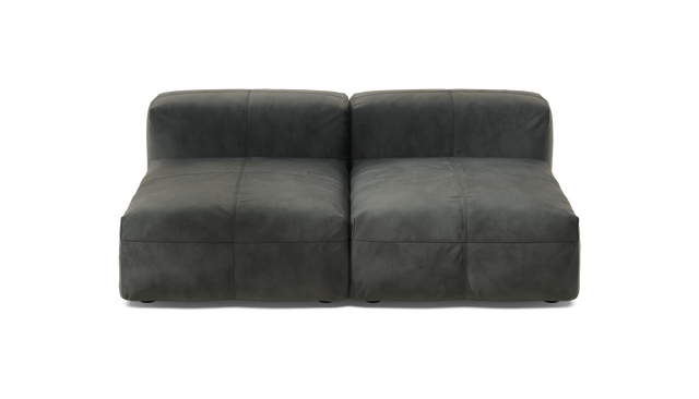 vetsak | Sofa Set 01 Medium - Leather - Dark Grey | Sofa Modulable | 2.5 Places