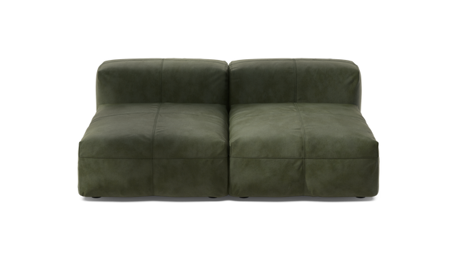 vetsak | Sofa Set 01 Medium - Leather - Olive | Sofa Modulable | 2.5 Places