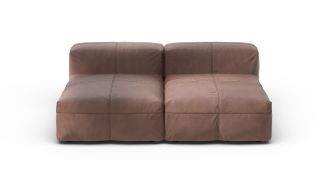 vetsak | Sofa Set 01 Medium - Leather - Stone | Sofa Modulable | 2.5 Places