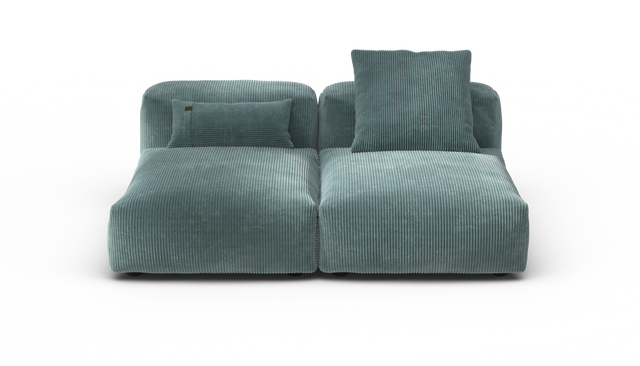 vetsak | Sofa Set 01 Medium - Cord Velour - Mint | Sofa Modulable | 2.5 Places