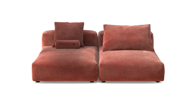 vetsak | Sofa Set 01 XLarge - Cord Velour - Brick | Sofa Modulable | 3.5 Places