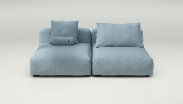 vetsak | Sofa Set 01 XLarge - herringbone - light blue | Sofa Modulable | 3.5 places