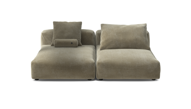 vetsak | Sofa Set 01 XLarge - Cord Velour - Khaki | Sofa Modulable | 3.5 Places