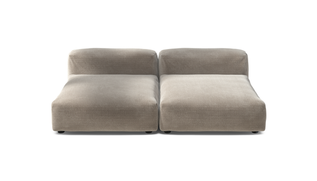 vetsak | Sofa Set 01 XLarge - Cord Velour - Platinum | Sofa Modulable | 3.5 Places