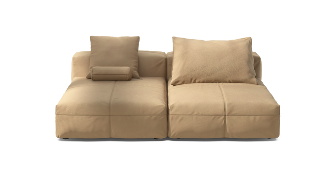 vetsak | Sofa Set 01 XLarge - Leather - Beige | Sofa Modulable | 3.5 Places