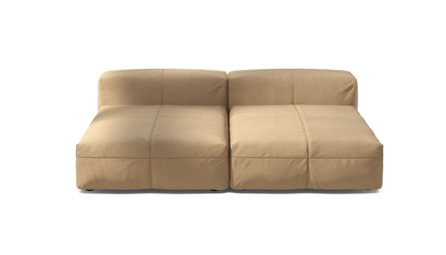 vetsak | Sofa Set 01 XLarge - Leather - Beige | Sofa Modulable | 3.5 Places