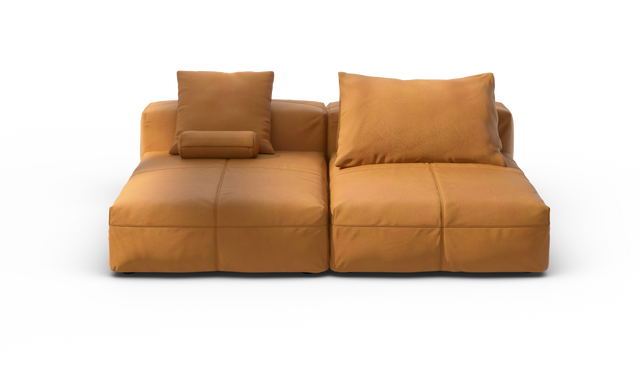 vetsak | Sofa Set 01 XLarge - Leather - Brown | Sofa Modulable | 3.5 Places