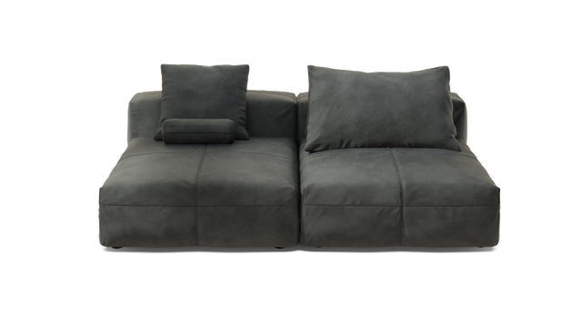 vetsak | Sofa Set 01 XLarge - Leather - Dark Grey | Sofa Modulable | 3.5 Places