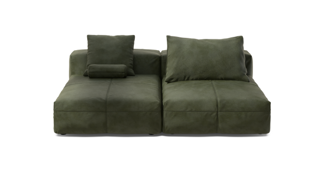 vetsak | Sofa Set 01 XLarge - Leather - Olive | Sofa Modulable | 3.5 Places