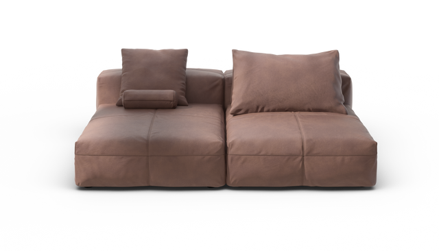 vetsak | Sofa Set 01 XLarge - Leather - Stone | Sofa Modulable | 3.5 Places