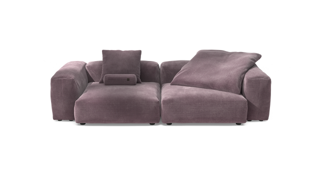 vetsak | Sofa Set 02 Large - Cord Velour - Blossom | Sofa Modulable | 3.5 Places | Grand Sofa