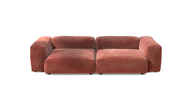 vetsak | Sofa Set 02 Large - Cord Velour - Brick | Sofa Modulable | 3.5 Places | Grand Sofa