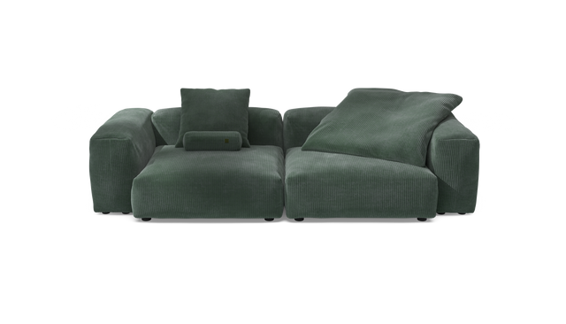 vetsak | Sofa Set 02 Large - Cord Velour - Hunter | Sofa Modulable | 3.5 Places | Grand Sofa