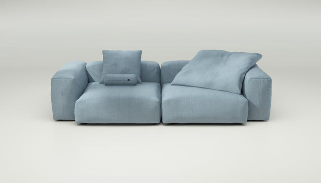 vetsak | Sofa Set 02 Large - herringbone - light blue | Sofa Modulable | 3.5 places | Big Sofa