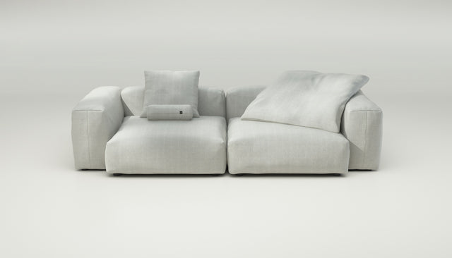 vetsak | Sofa Set 02 Large - herringbone - light grey | Sofa Modulable | 3.5 places | Big Sofa