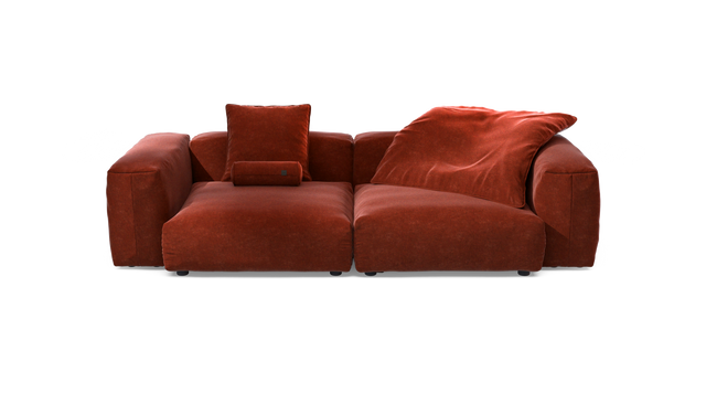vetsak | Sofa Set 02 Large - Suave - Saffron | Sofa Modulable | 3.5 Places | Grand Sofa