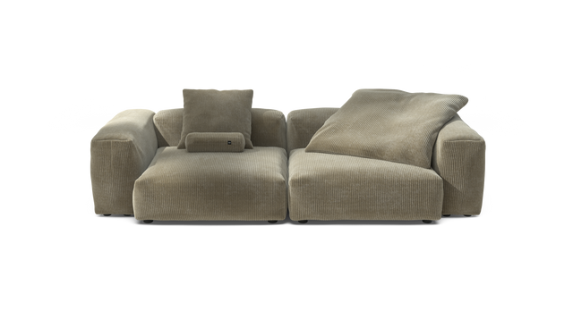 vetsak | Sofa Set 02 Large - Cord Velour - Khaki | Sofa Modulable | 3.5 Places | Grand Sofa