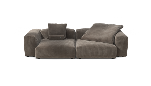 vetsak | Sofa Set 02 Large - Cord Velour - Mocha | Sofa Modulable | 3.5 Places | Grand Sofa