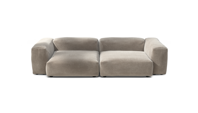 vetsak | Sofa Set 02 Large - Cord Velour - Platinum | Sofa Modulable | 3.5 Places | Grand Sofa
